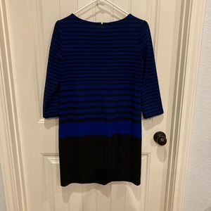Ann Taylor color-block 3/4 sleeve shift dress